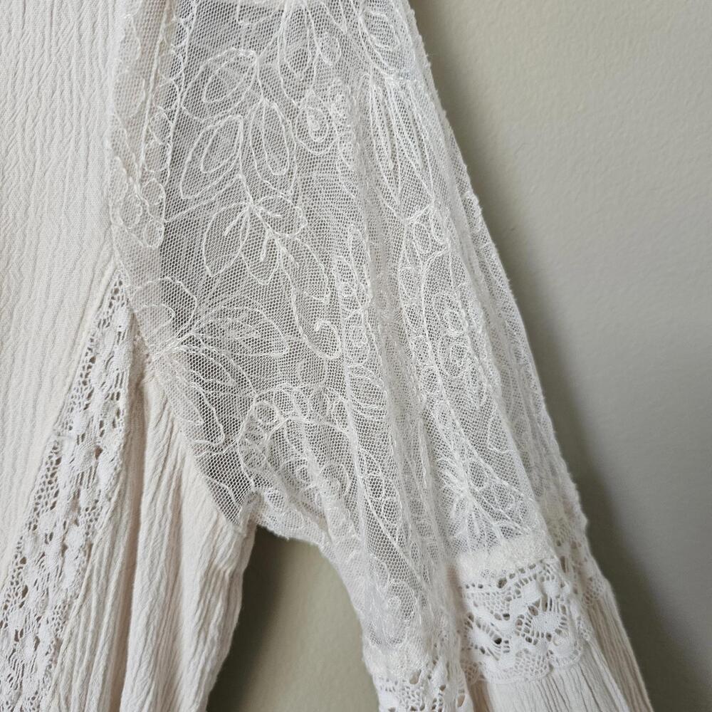 American Eagle Outfitters Beige Lace Detail Dress Medium - Picture 4 of 9